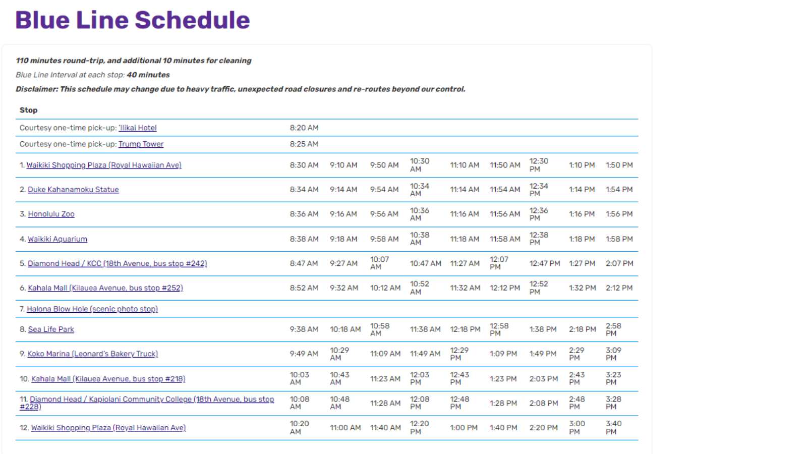 Waikiki-Trolley-Blue-Line-Schedule